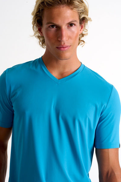 62320-91-510 - Microfiber V-Neck T-Shirt S / 510 Turquoise
