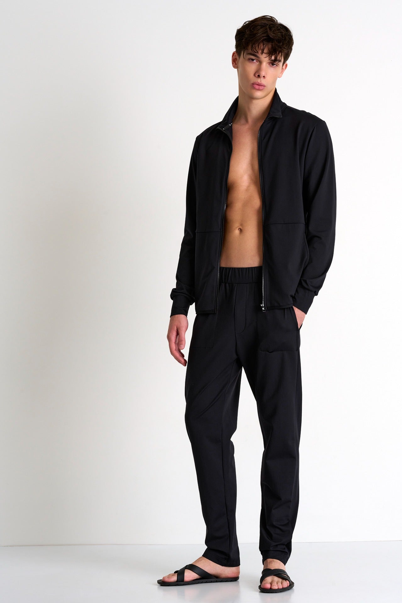 Fleece Techno Jersey Pants - 62364-43-595 S / 595 Midnight Black / 90% POLYAMIDE  10% ELASTANE