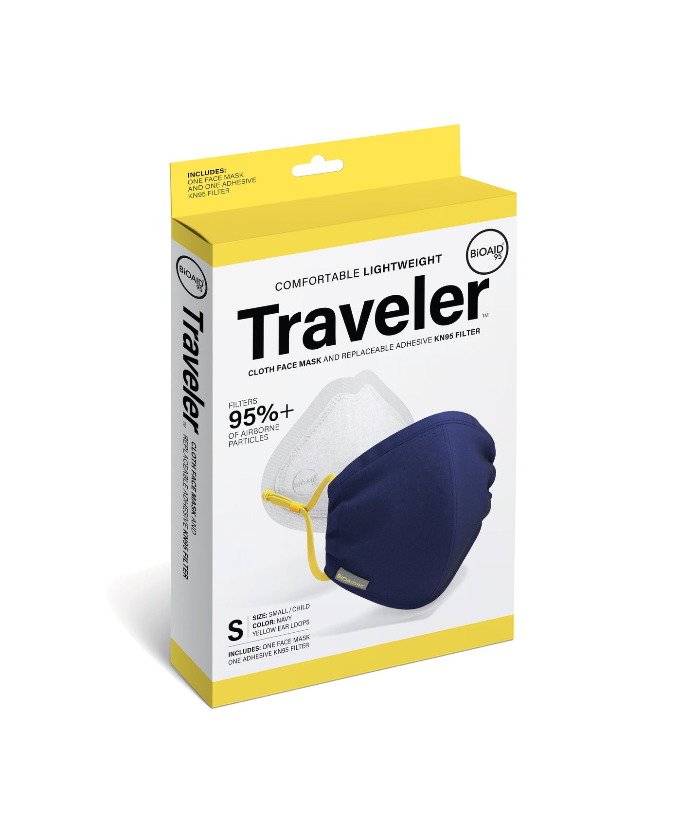 Traveler Mask + Replaceable Adhesive KN95 Filter - Small / Child