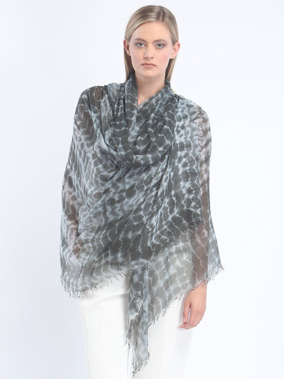 Hand Dyed Tissue Fine Modal Scarf - Waves