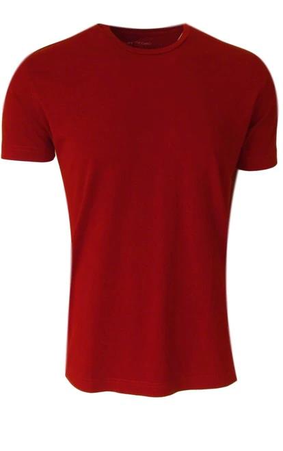 Luxury Crew Neck Short Sleeves Pima Cotton Mens Tshirt Red