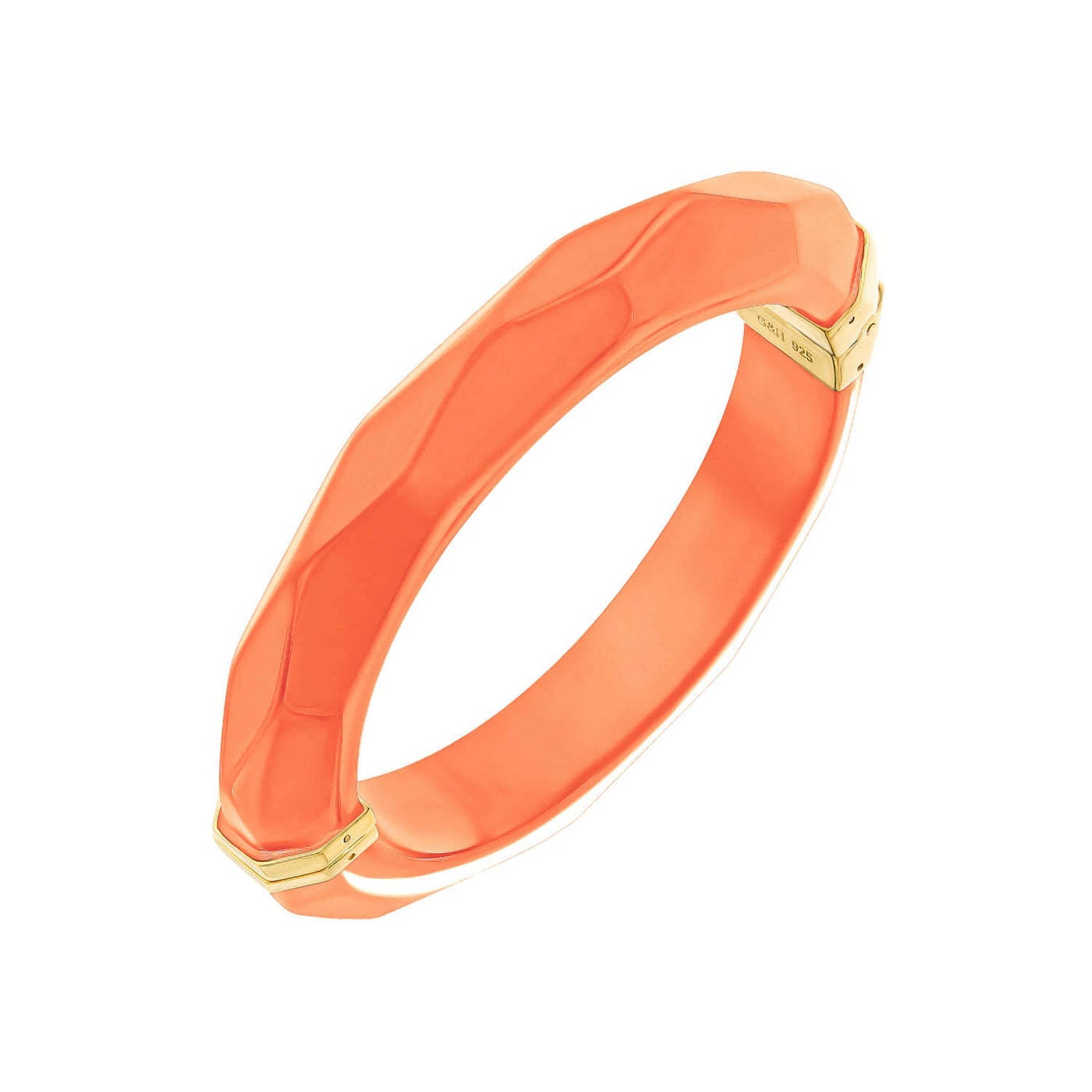 Thin Faceted Lucite Bangle LIVING CORAL