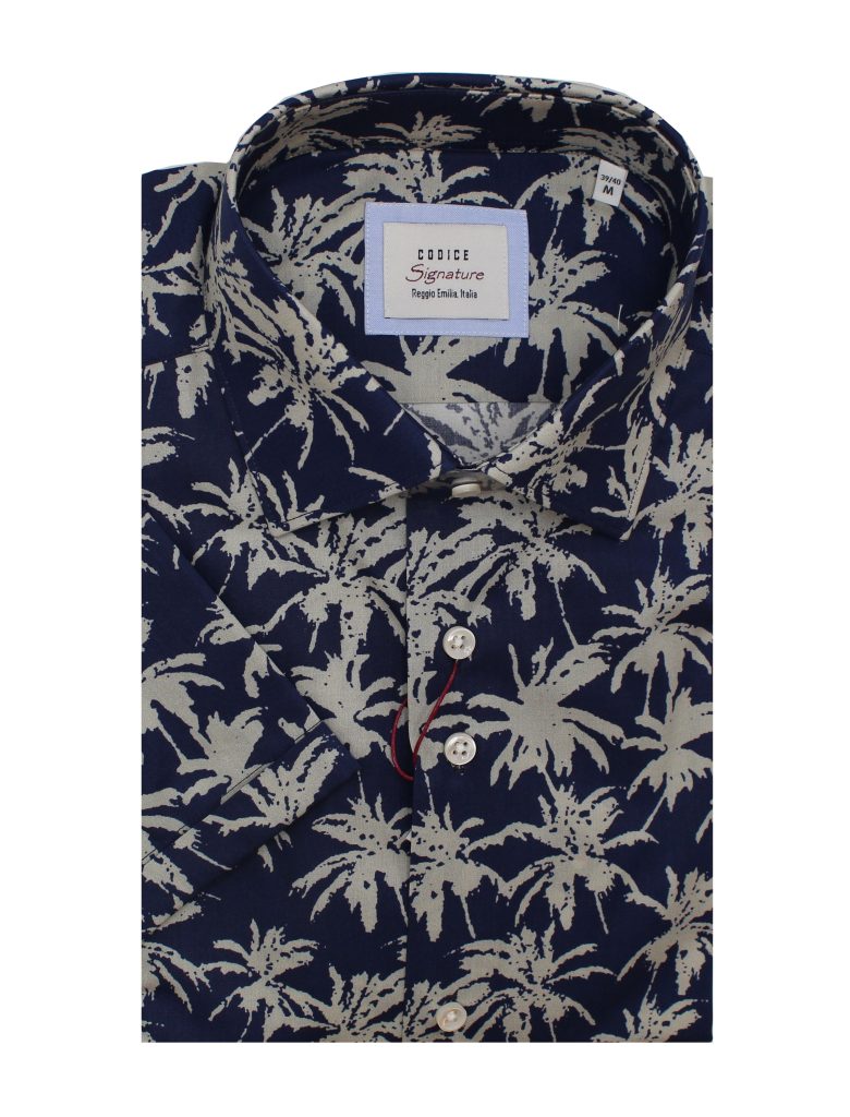 Short Sleeve Shirts - Palm Print