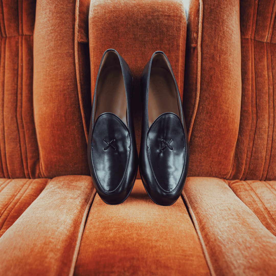 Men's Black Leather Milano Loafer