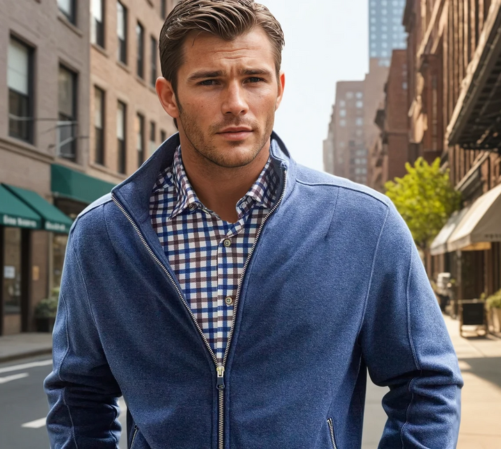 Check Mate Lounge Set - Long Sleeve Shirt &amp; Full Zip &