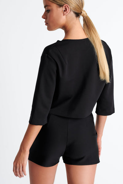 42067-60-800 - Cropped Blazer 02 / 800 Caviar / 75% POLYAMIDE, 25% ELASTANE