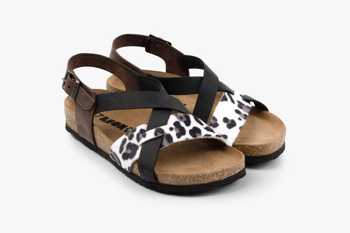 Noa by LEON- Women’s Leather Sandal- Ankle Strap with Adjustable Buckle &amp; Arch Support