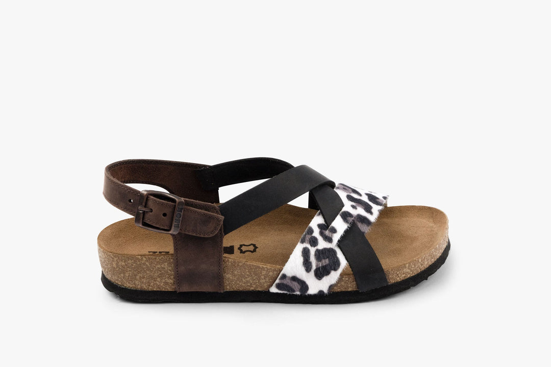 Noa by LEON- Women’s Leather Sandal- Ankle Strap with Adjustable Buckle &amp; Arch Support