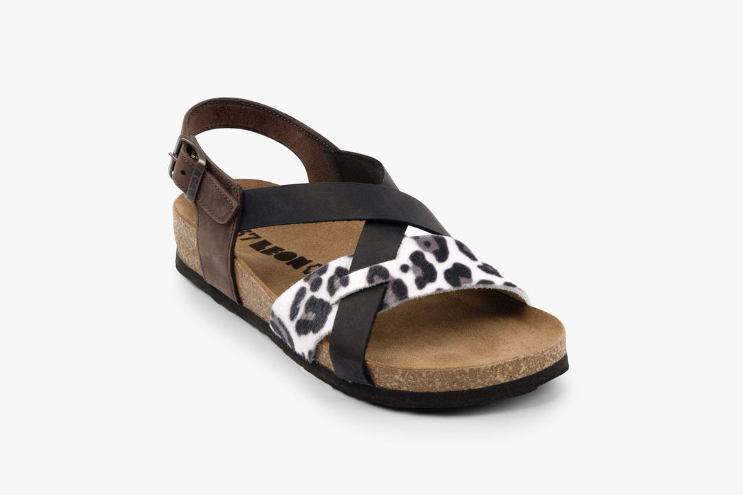 Noa by LEON- Women’s Leather Sandal- Ankle Strap with Adjustable Buckle &amp; Arch Support