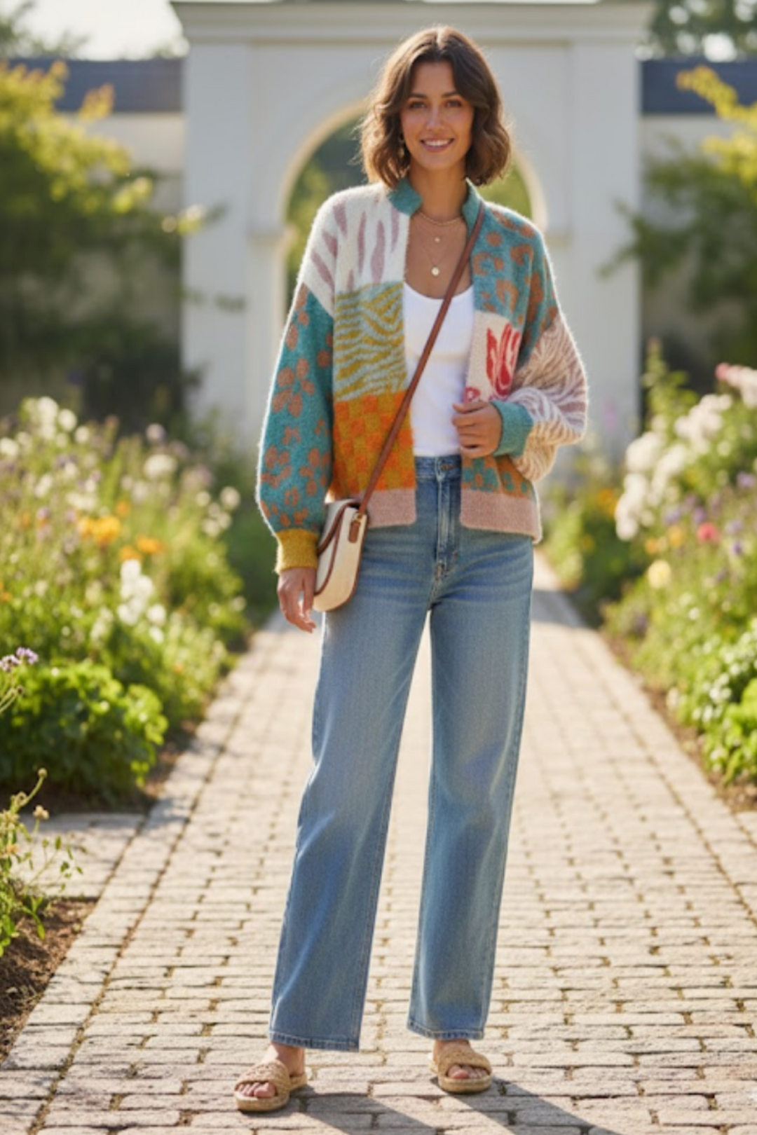 Short Multi Patterned Cardigan