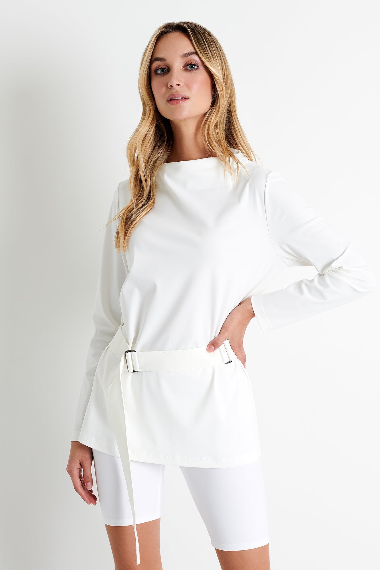 52065-61-000 - Long Sleeve Mock Neck Shirt 02 / 000 White / 75% POLYAMIDE, 25% ELASTANE