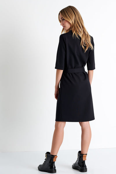52065-66-800 - Boat Neckline Dress 02 / 800 Caviar / 75% POLYAMIDE, 25% ELASTANE