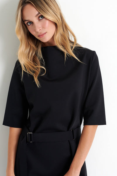 52065-66-800 - Boat Neckline Dress 02 / 800 Caviar / 75% POLYAMIDE, 25% ELASTANE