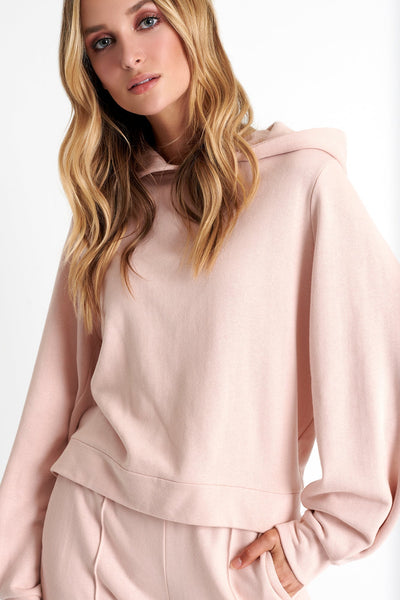 Puff Sleeve Hoodie 2 / 300 Blush / 64% Polyester 32% Cotton 4% Polyure