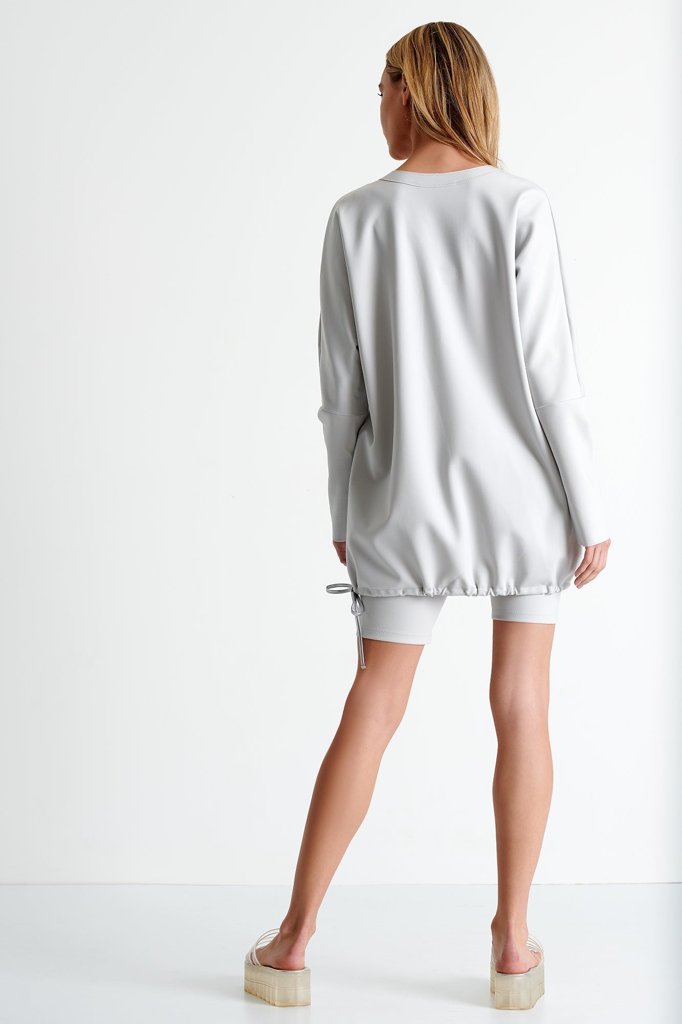 Long Sleeve Sweater With Pockets 2 / 160 Silver / 75% POLYAMIDE, 25% ELASTANE