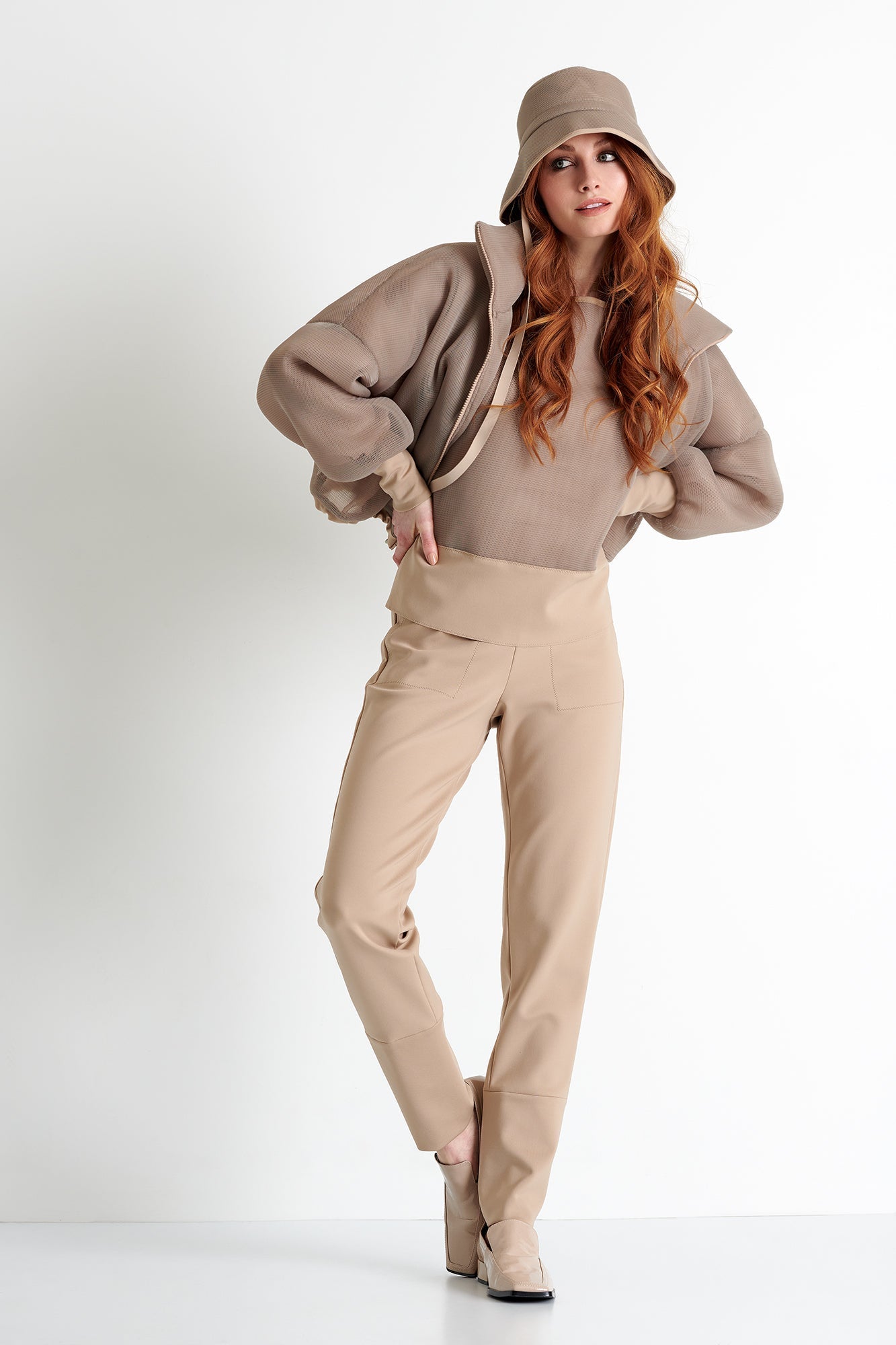 52167-52-170 - Fitted Trouser 02 / 170 Tan / 75% POLYAMIDE, 25% ELASTANE