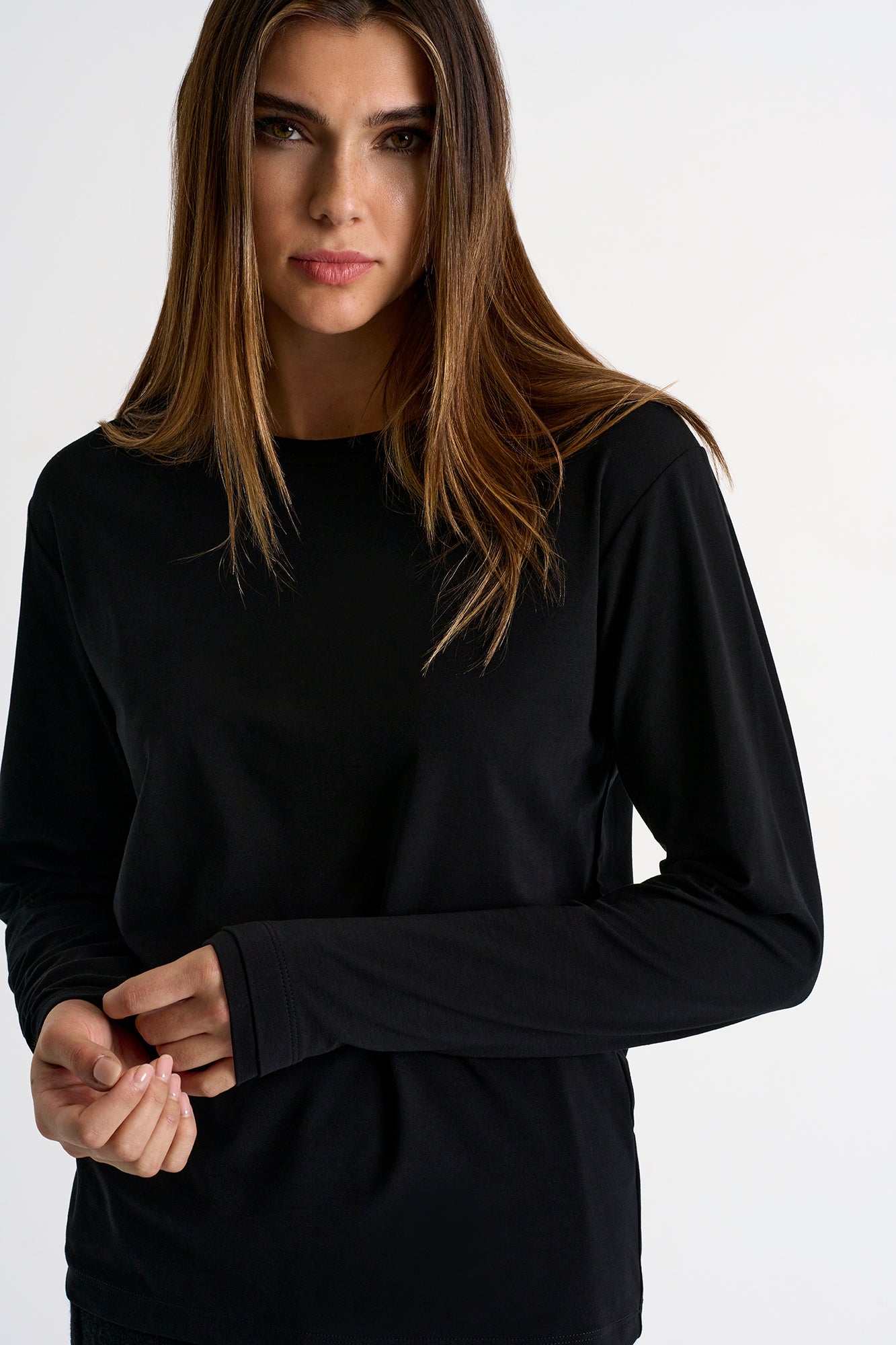 52284-61-800 - Long Sleeve Tshirt 2 / 800 Caviar / 90% TENCEL 10% ELASTANE