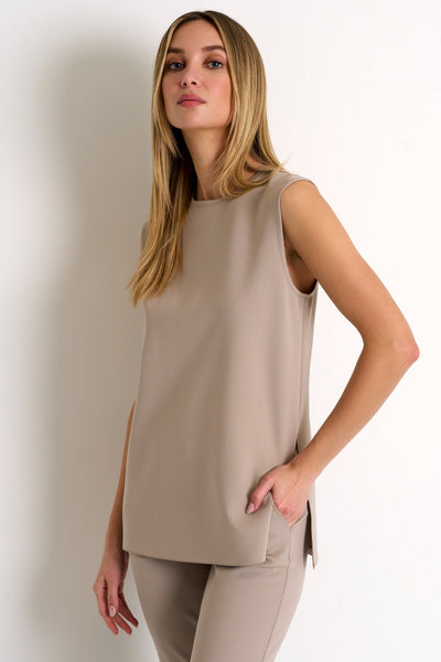 Elegant Sleeveless Top - 52327-95-710 02 / 710 Sahara / 75% POLYAMIDE, 25% ELASTANE