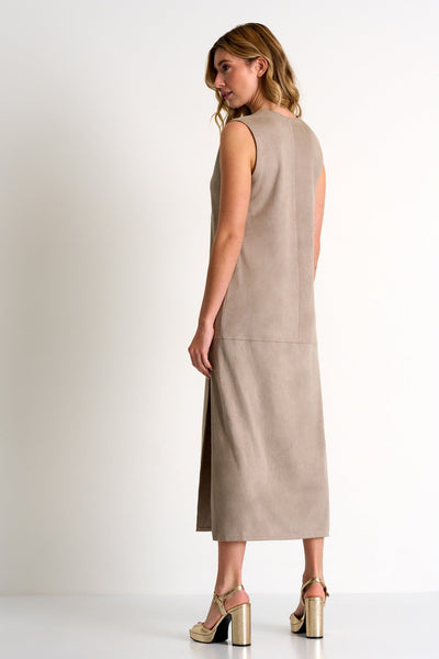 Vegan Suede Maxi Dress - 52340-71-710 02 / 710 Sahara / 90% POLYESTER, 10% ELASTANE