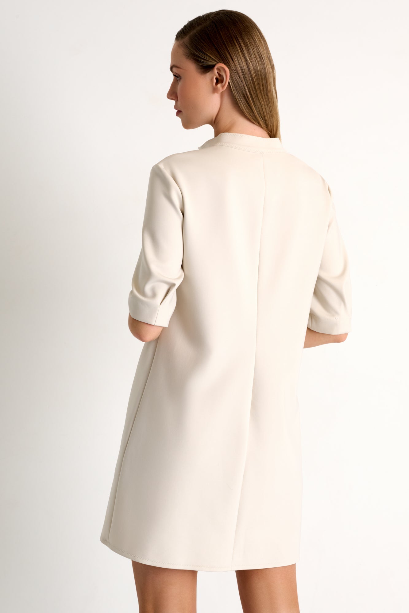 Straight-cut Mao collar dress - 52567-65-110