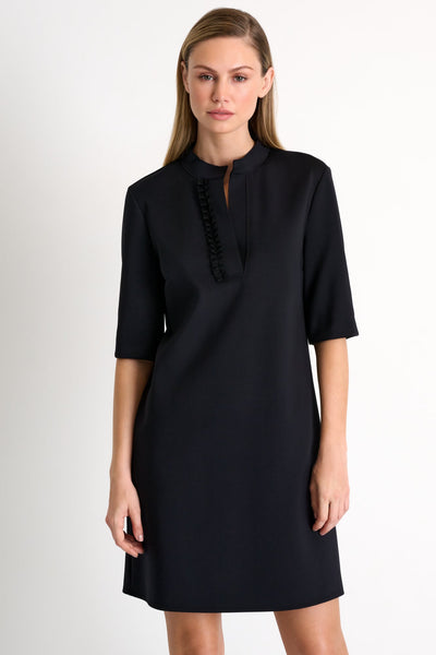 Straight-cut Mao collar dress - 52567-65-800