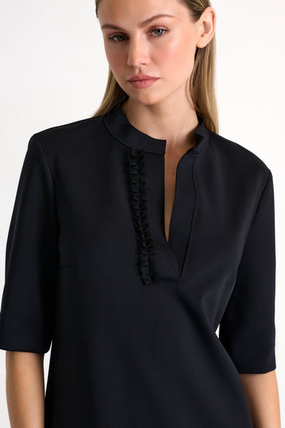 Straight-cut Mao collar dress - 52567-65-800