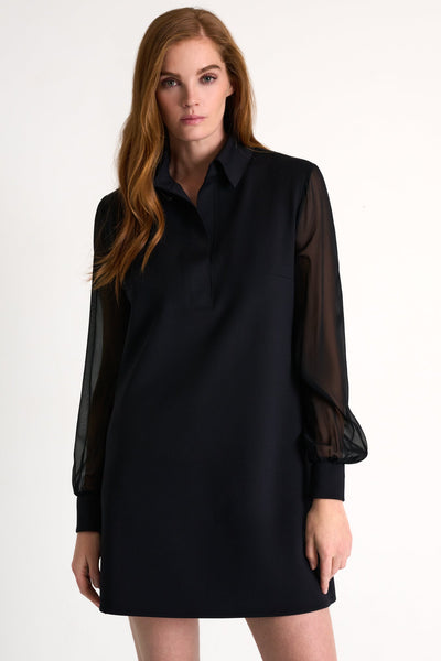 Modern mesh detailed dress - 52567-68-800