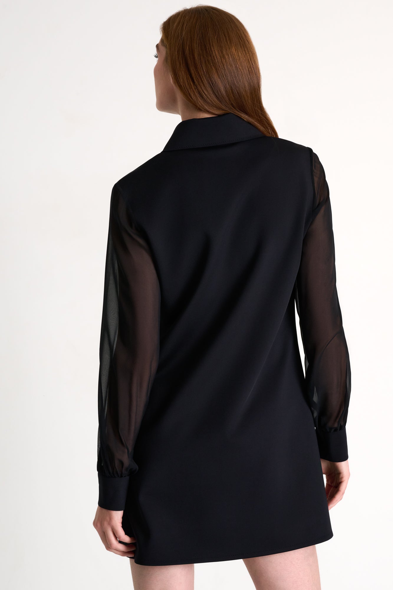 Modern mesh detailed dress - 52567-68-800