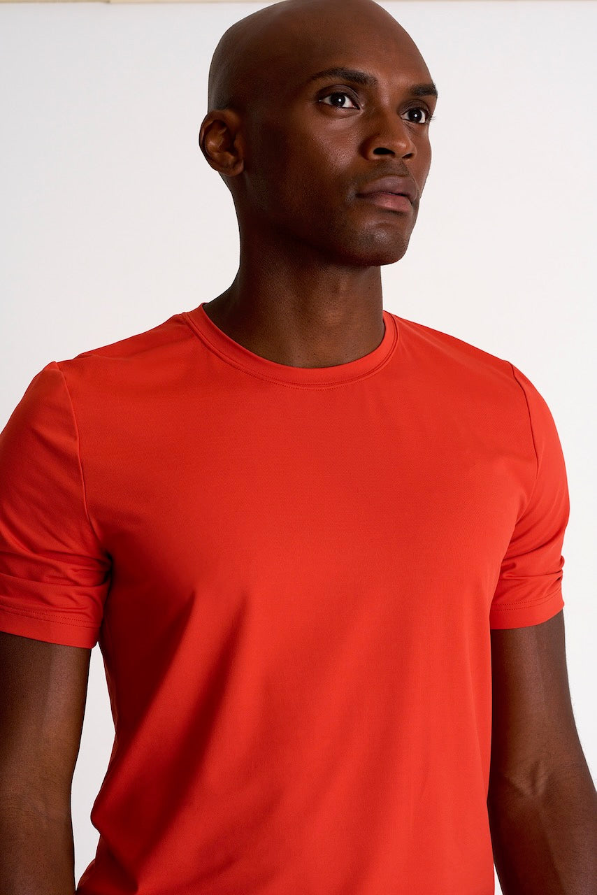 Microfiber Crew Neck T-Shirt - 62420-81-200 S / 200 Papaye / 85% POLYAMIDE, 15% ELASTANE