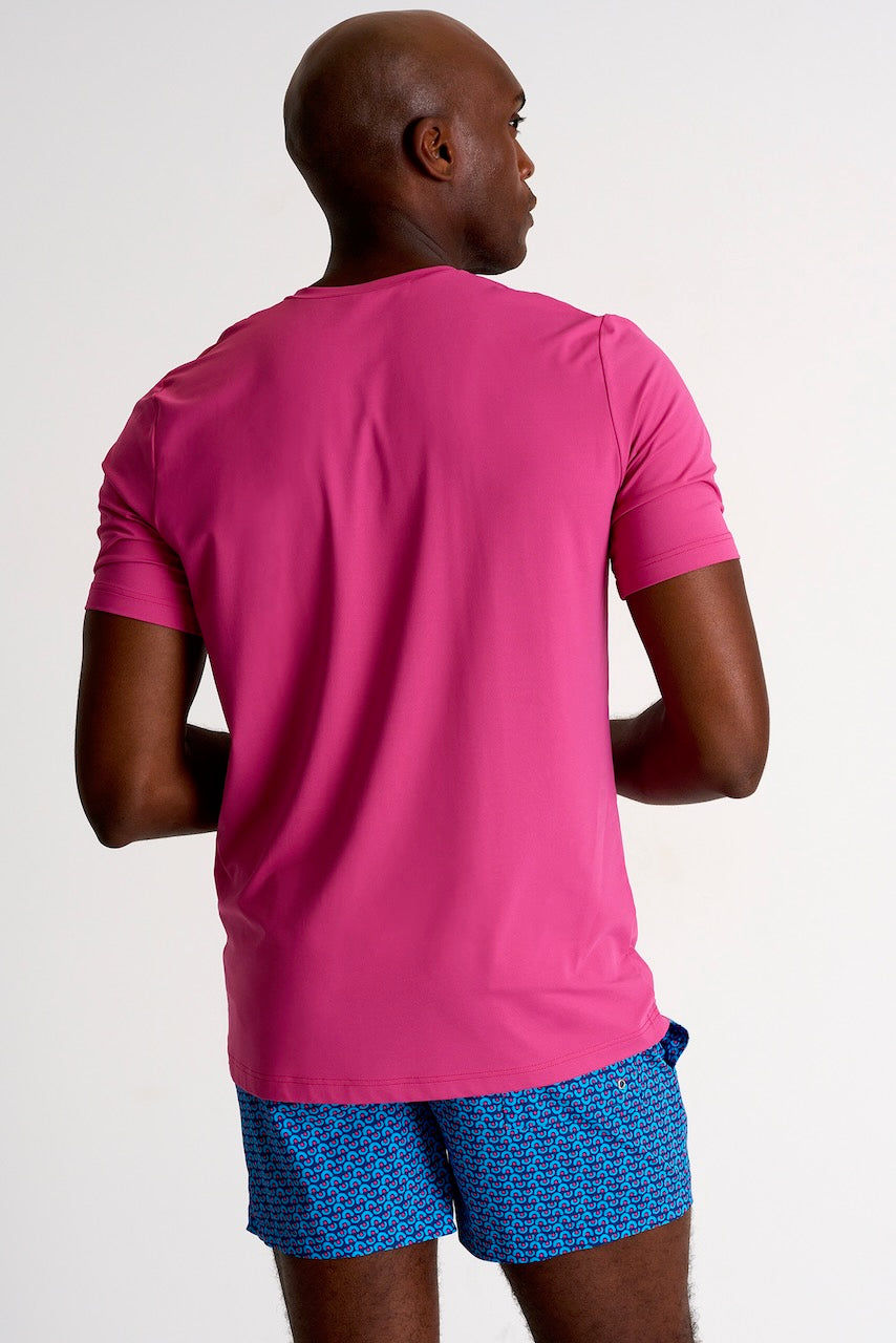 Microfiber V-Neck T-Shirt - 62420-91-310 S / 310 Pink / 85% POLYAMIDE, 15% ELASTANE