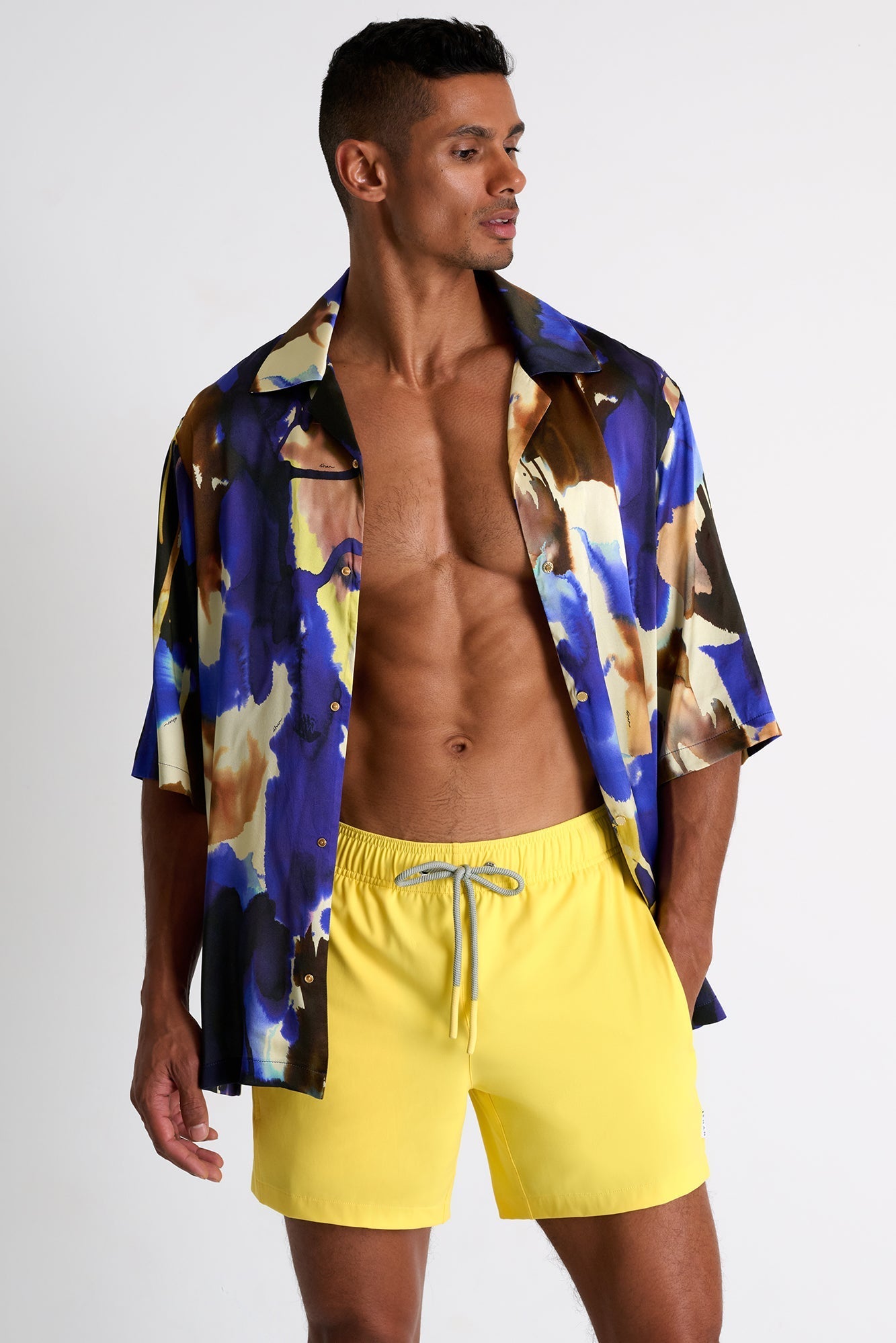 Classic Fit Stretch Swim Trunks - 62545-30-100 TP/XS / 100 Yellow / 75% POLYAMIDE, 25% ELASTANE