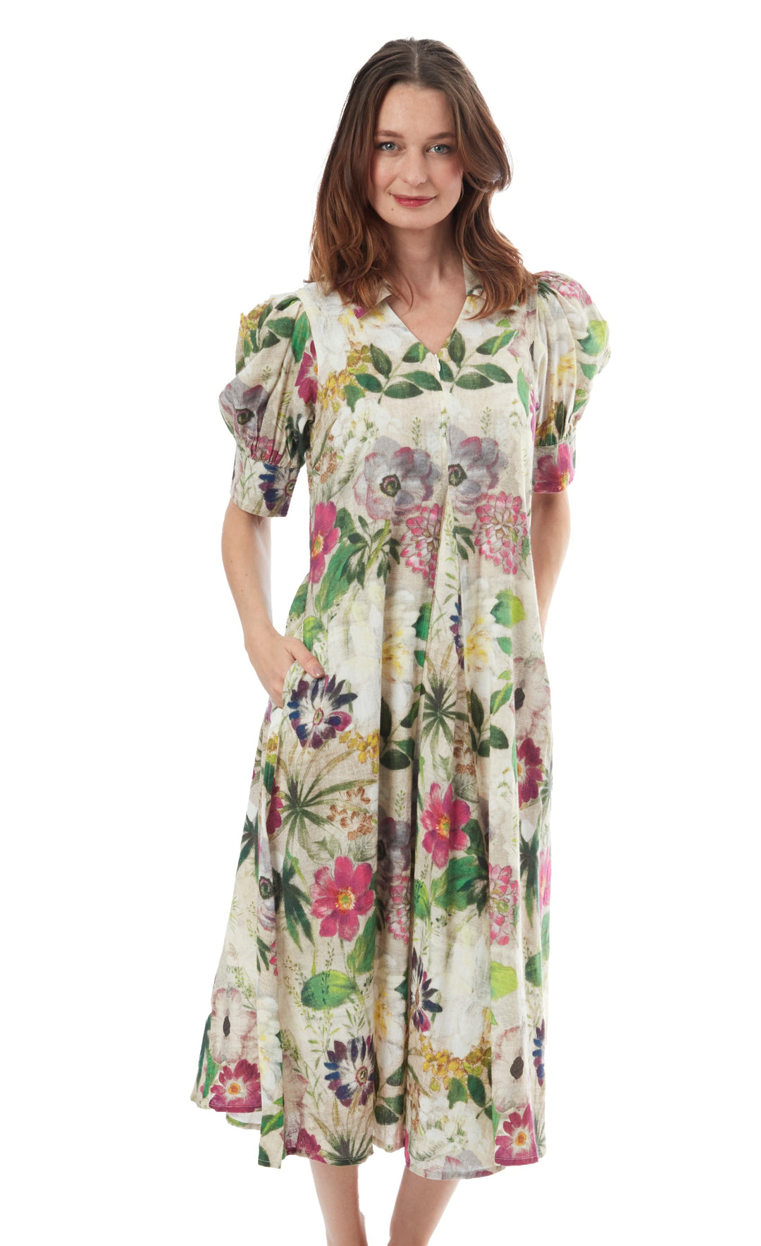 Montauk Dress Botanical Print XS / 6657-S730-XS
