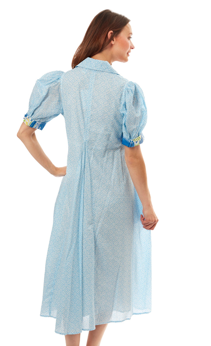 Montauk Dress Light Blue Geo Print XS / 6657-S850-XS