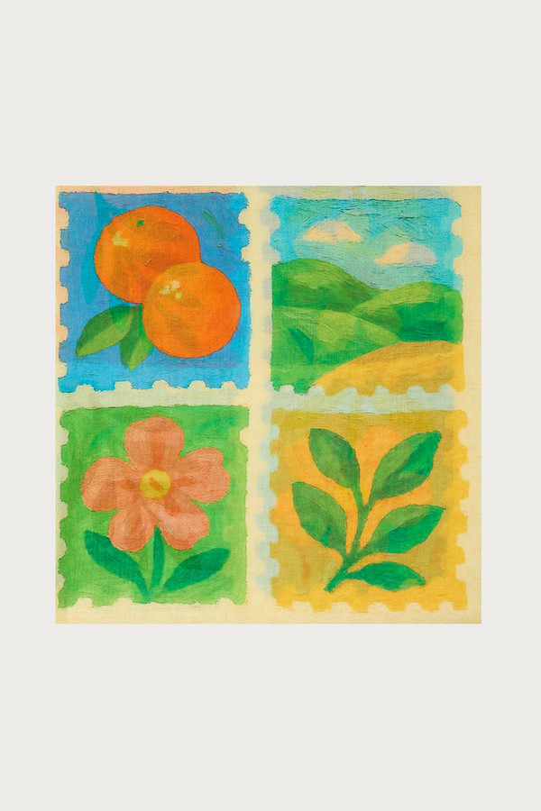 Fruit Stamp Printed Scarf