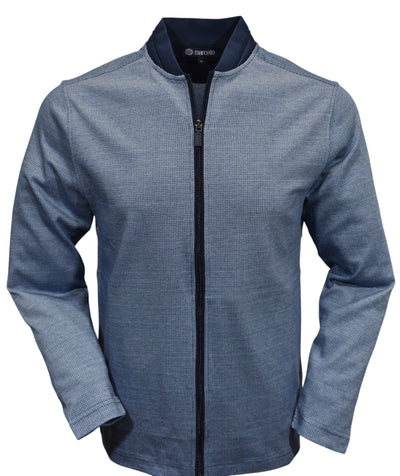 Marcello navy print zip cardigan.