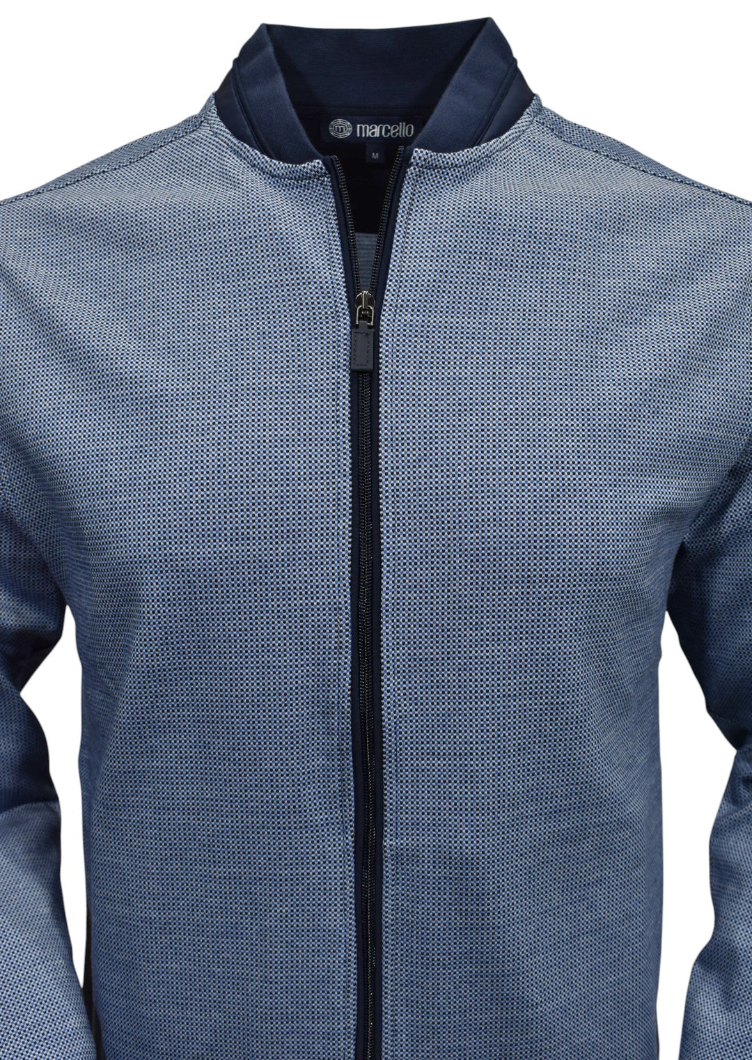 Marcello navy print zip cardigan.