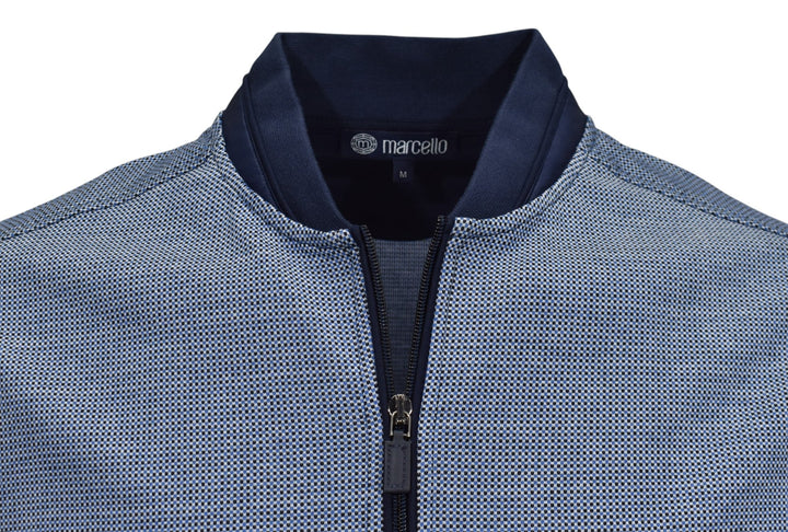 Marcello navy print zip cardigan.