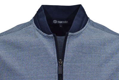 Marcello navy print zip cardigan.