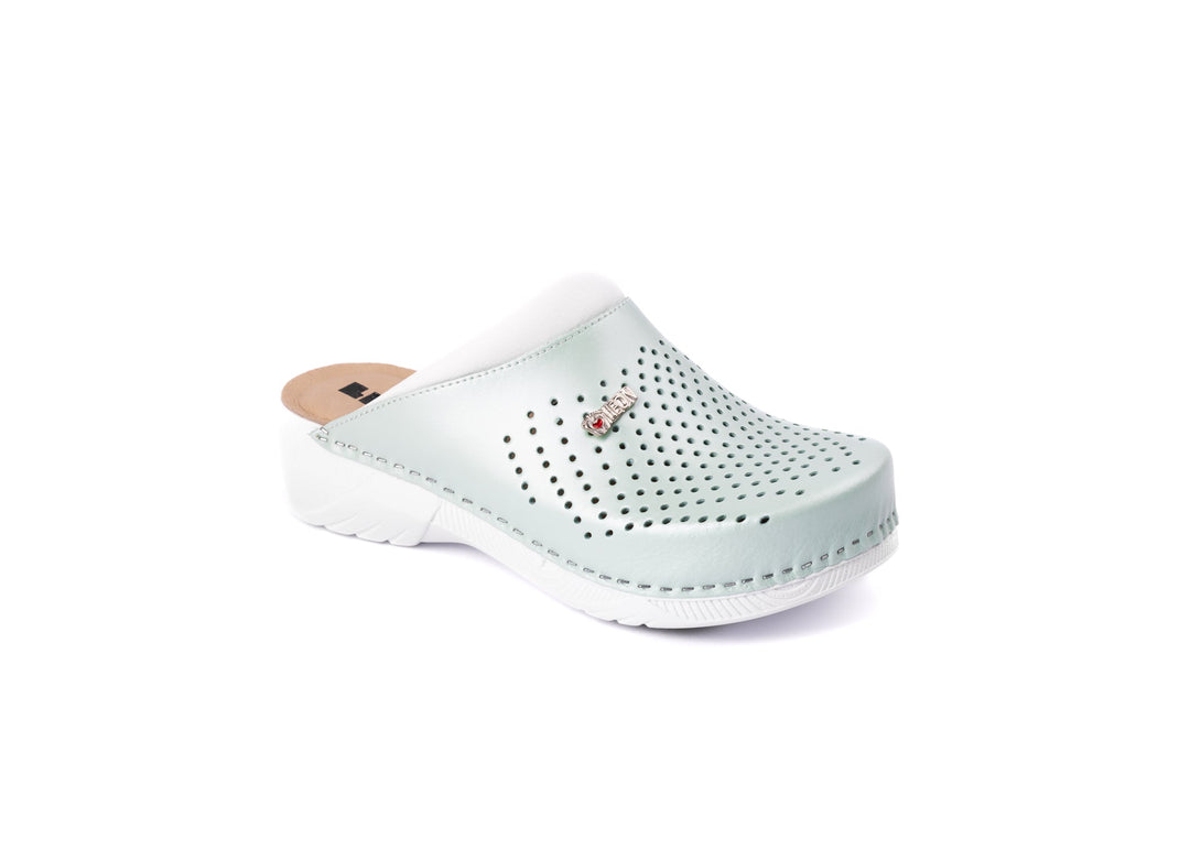 Pandora III by LEON- Women’s Leather Clogs- Gel Insole &amp; Perforated Leather for Breathability