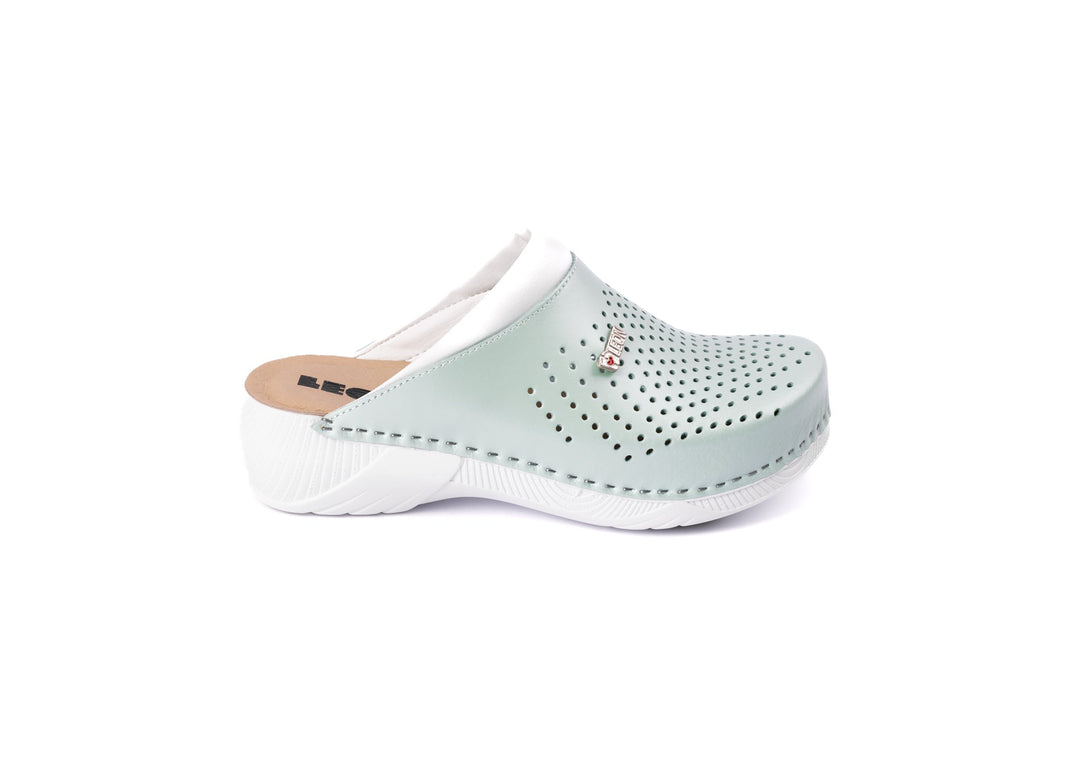 Pandora III by LEON- Women’s Leather Clogs- Gel Insole &amp; Perforated Leather for Breathability