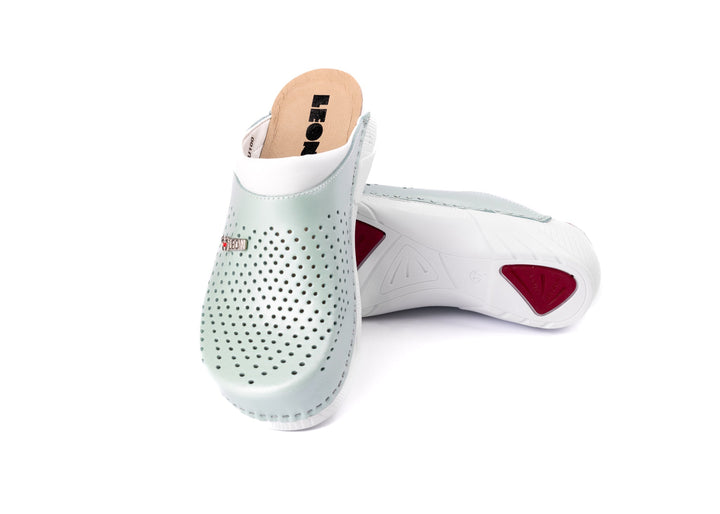 Pandora III by LEON- Women’s Leather Clogs- Gel Insole &amp; Perforated Leather for Breathability