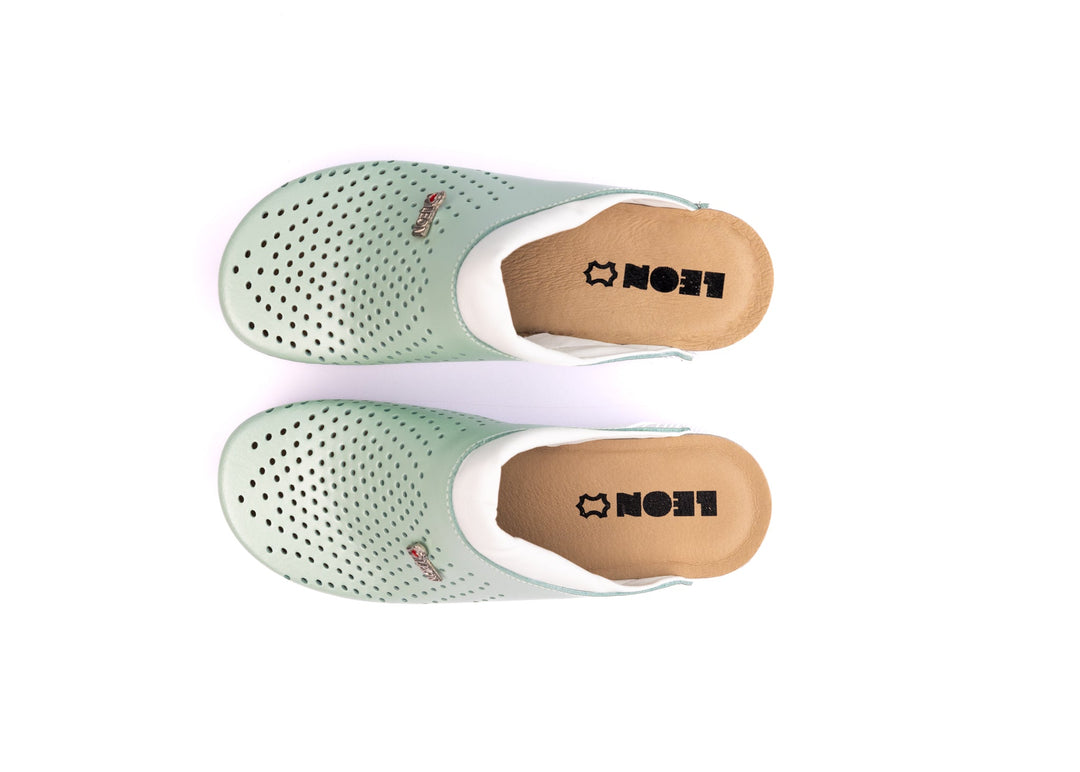 Pandora III by LEON- Women’s Leather Clogs- Gel Insole &amp; Perforated Leather for Breathability