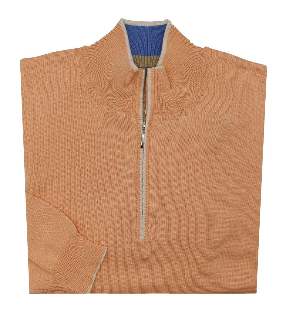Half Zip Knit Sweater - Orange
