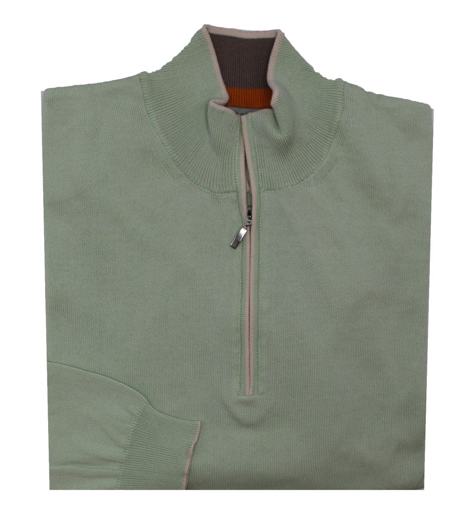 Half Zip Knit Sweater - Green