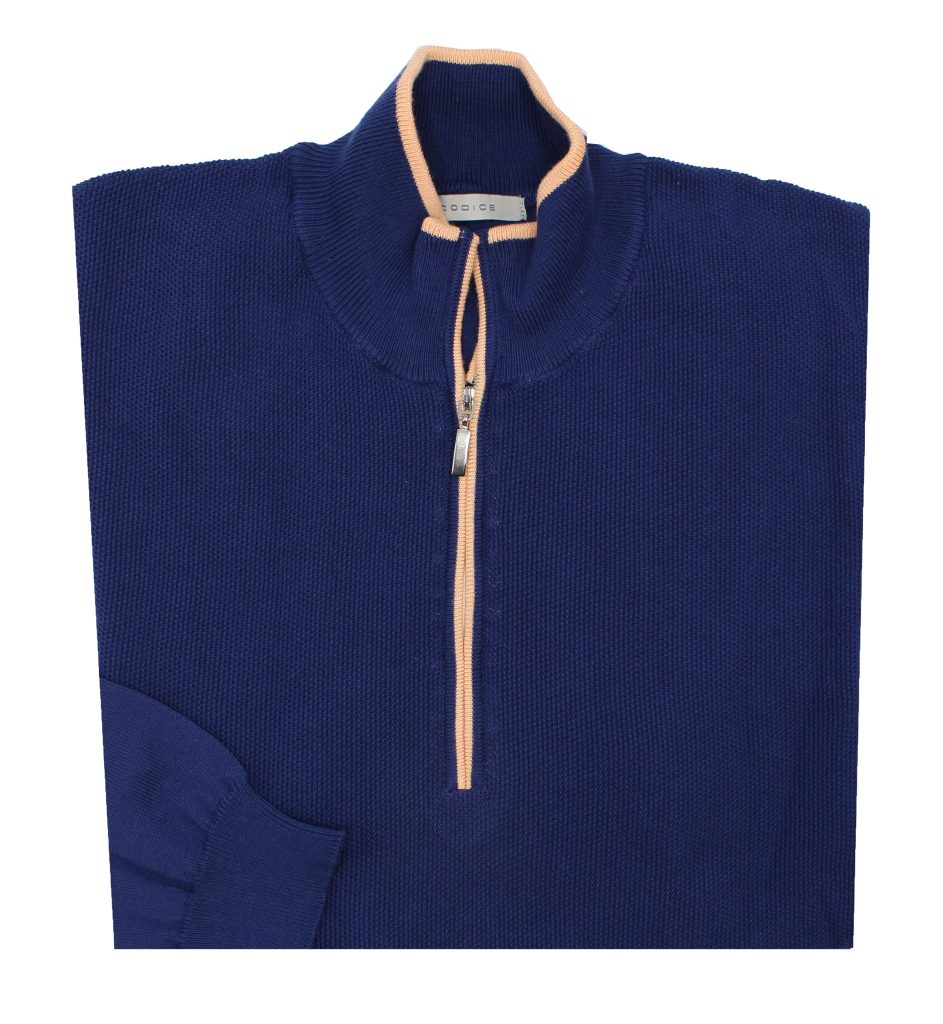 Half Zip Knit Sweater - Blue