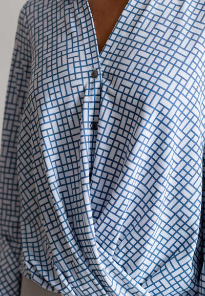 Barcelona Shirt-Shirts-Buki-White / Blue pattern detail