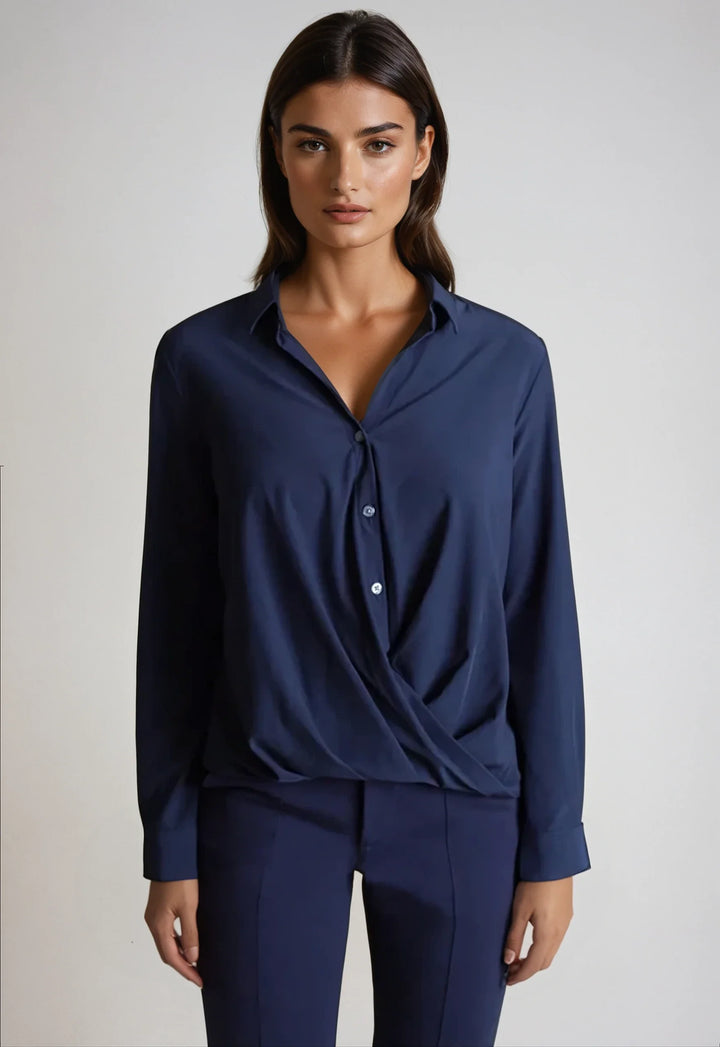 Barcelona Shirt - Navy-SHIRTS &amp; BLOUSES-BUKI-XS-Navy-Buki