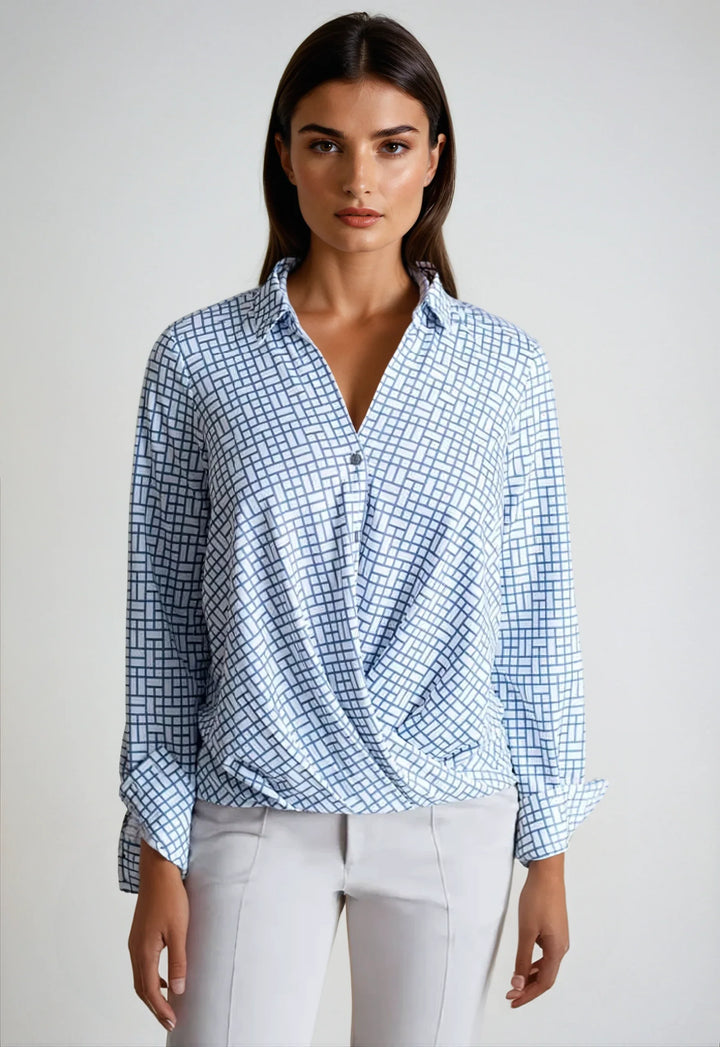 Barcelona Shirt - White &amp; Blue-SHIRTS &amp; BLOUSES-BUKI-XS-White/Blue-Buki