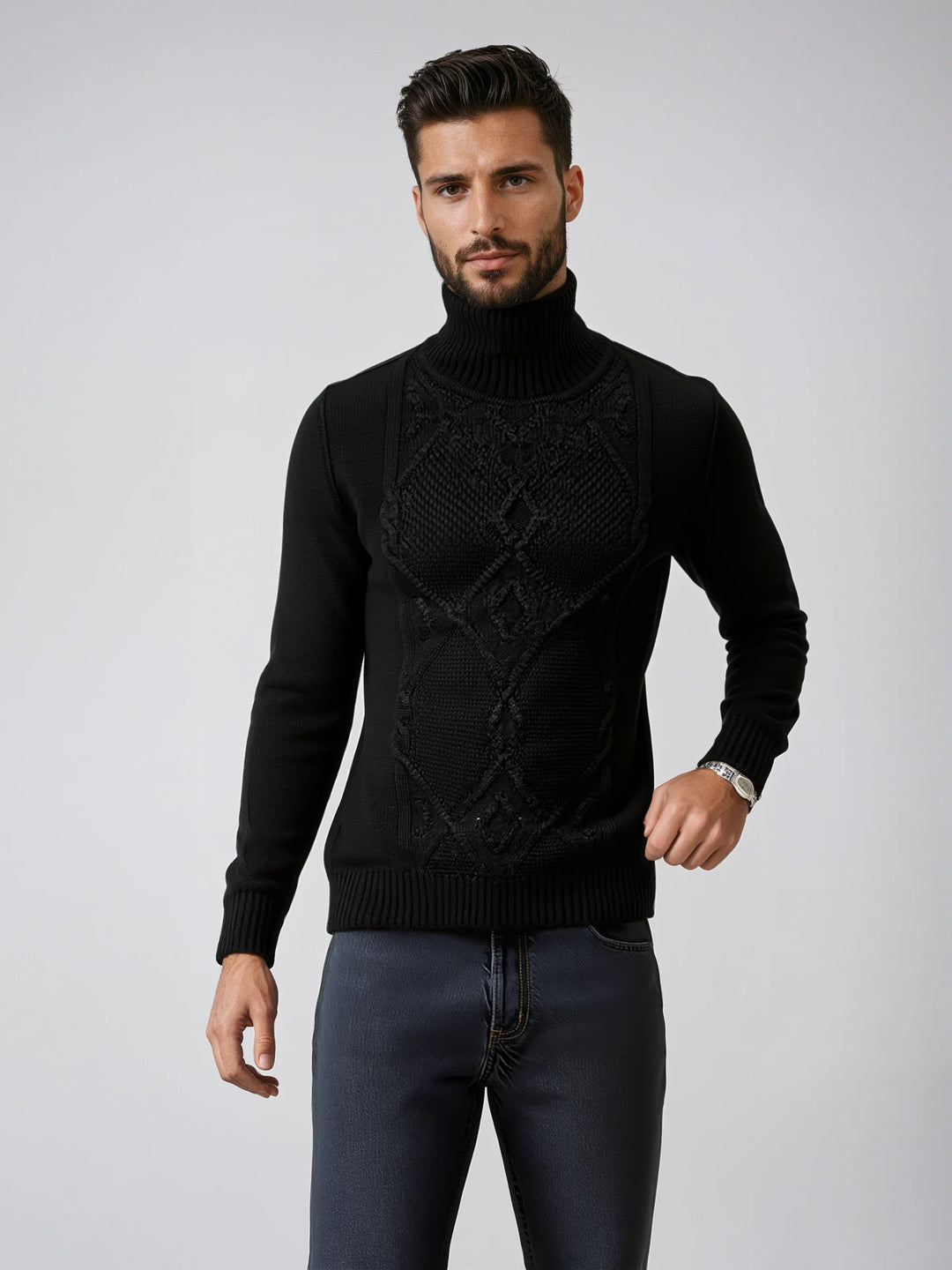 Hand Knit Cable Turtleneck