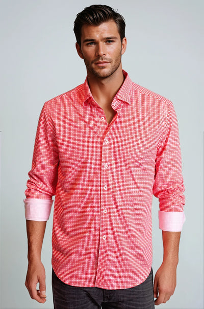 Red, White, & Blue Sport Shirt and Short Matching Set-MATCHING SET-BUKI-M-Red-Buki